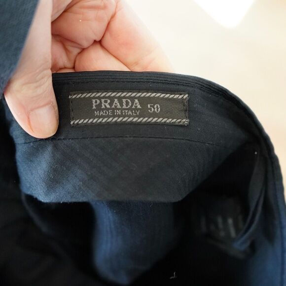 Prada Women's Black Velvet Trousers Size 50/ XL/16 100% Cotton - Picture 3 of 12